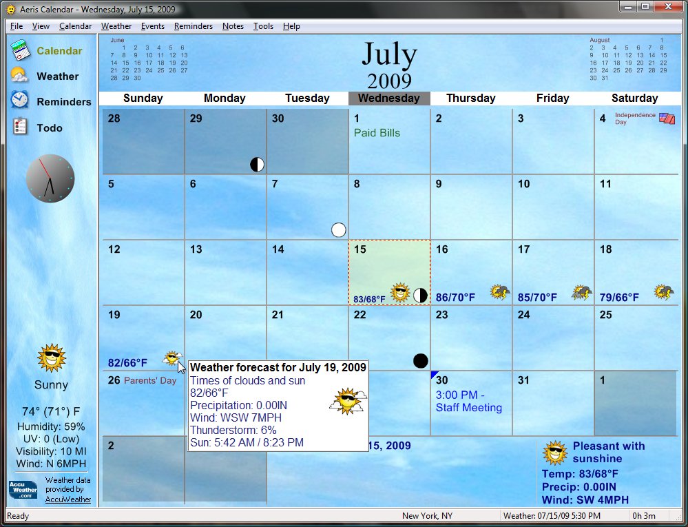Windows 8 Aeris Calendar full